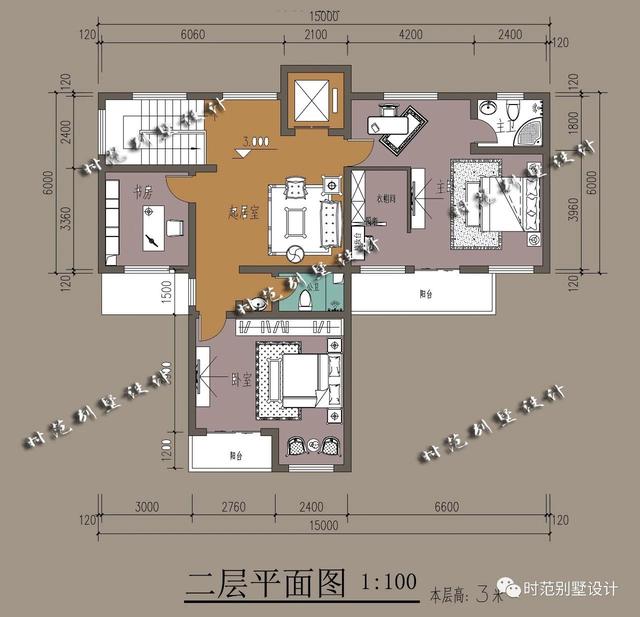 15x13米二层中式别墅，4室3厅带庭院，一廊一檐都是家的模样
