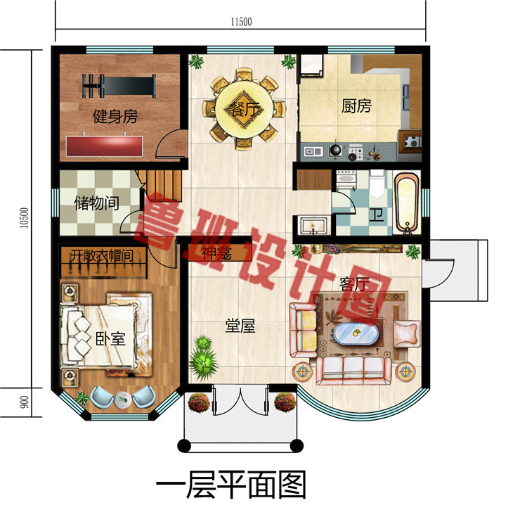 120平四层楼房自建别墅设计图，外观豪华，带多露台