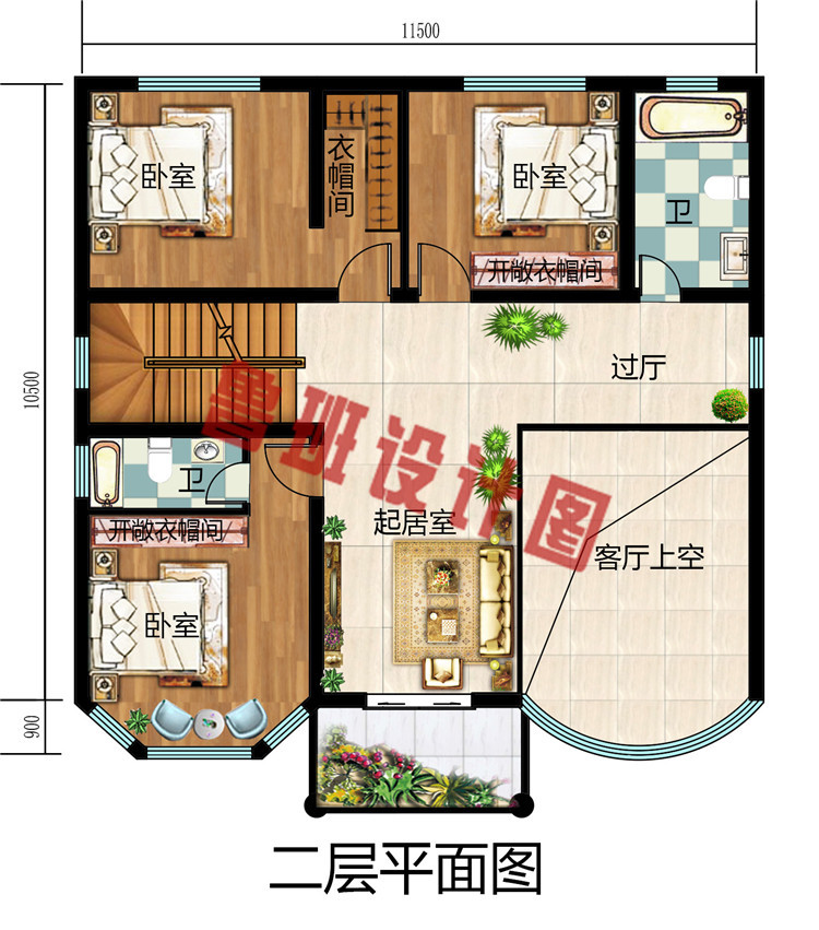 120平四层楼房自建别墅设计图，外观豪华，带多露台