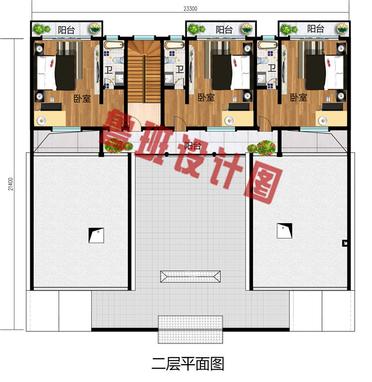 仿古二层四合院户型设计图，徽派效果图片韵味十足