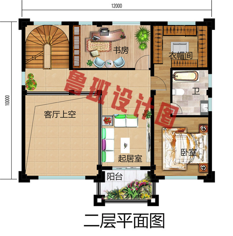 120平方米简欧四层自建房别墅设计图，别墅外观图片精致12*10米