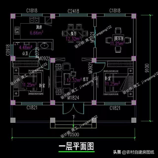 2款造价10万左右的一层别墅,三室二厅带小院,户型2好在哪里?