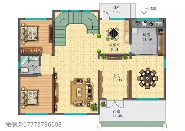 农村现代风格别墅自带8个卧室、3个露台，主卧设计实用的不像话