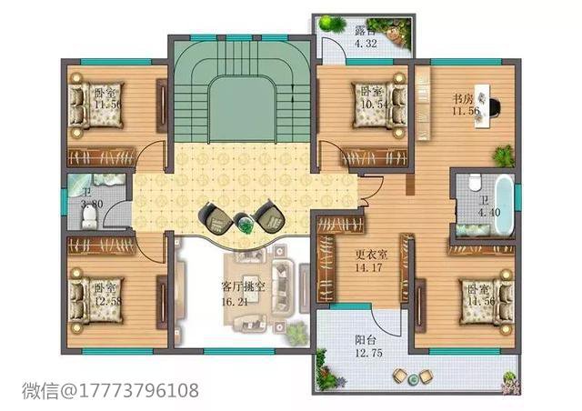 农村现代风格别墅自带8个卧室、3个露台，主卧设计实用的不像话