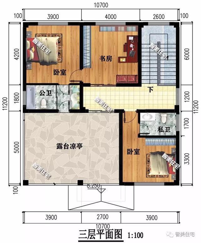 10.7×21米农村别墅，厨房餐厅另建，宅基地大就是好