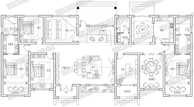 开间27米双拼二层自建别墅，11卧，挑空客厅、备用餐厅，套间