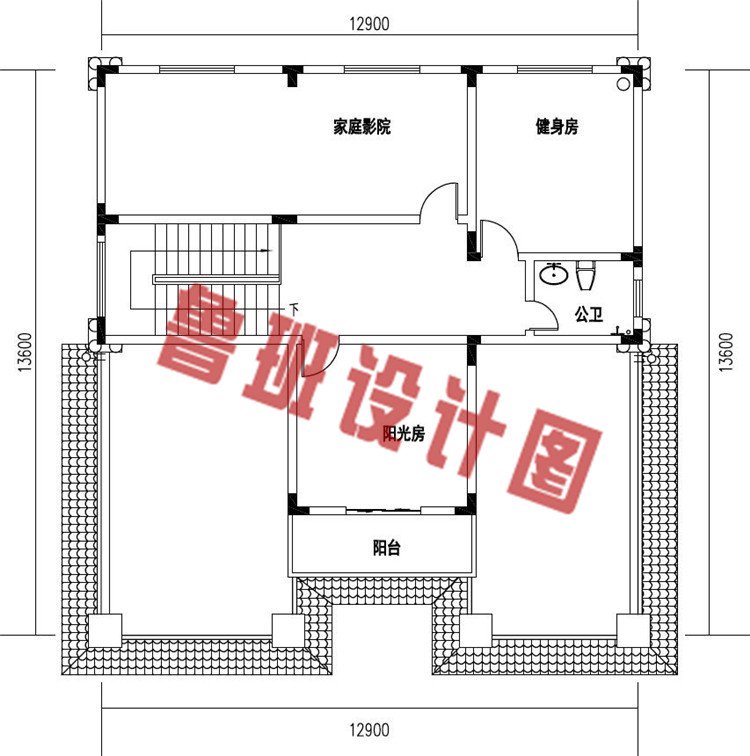 好看简单农村四层简欧式别墅设计四层户型图