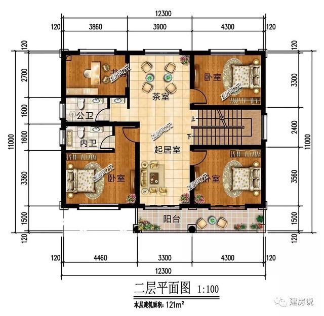 占地121平的欧式别墅，35万超高性价比，献给想建房的你