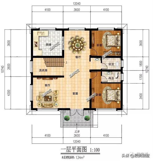 最适合农村自建的别墅，40万，9房2厅还带堂屋，大气实用