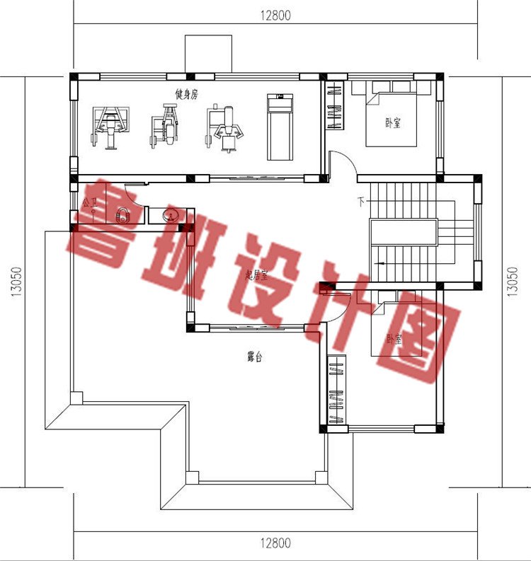 三层简欧式乡村别墅全套设计三层户型图