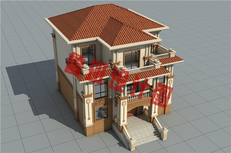 农村三层欧式豪华小别墅自建房设计外观图