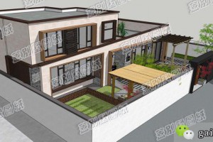 40万平屋顶二层别墅设计方案，占地170平米左右。