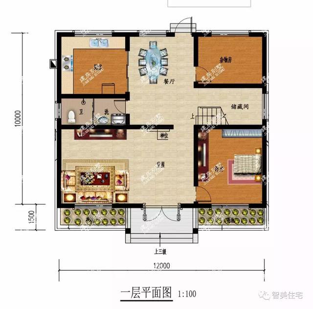 面宽12米，造型简单很好施工的两层别墅，看过的人都夸不停
