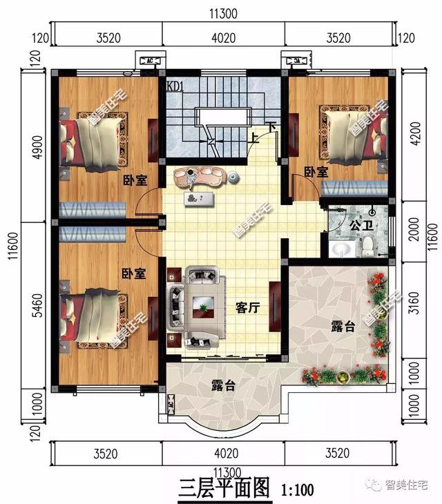 宽11米多的简欧风格别墅，内带堂屋，建在老家倍有面子