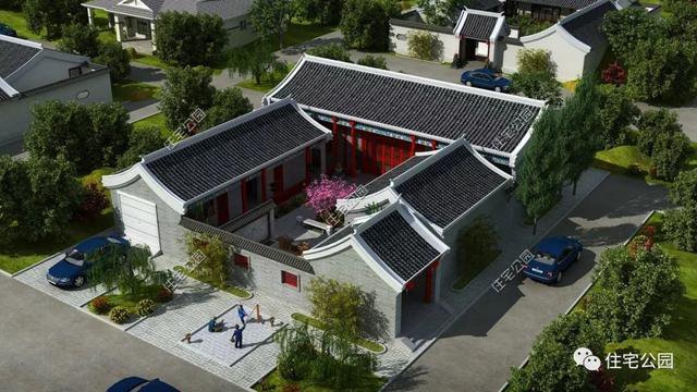 18套带庭院别墅，农村建房如果没有院子将毫无意义