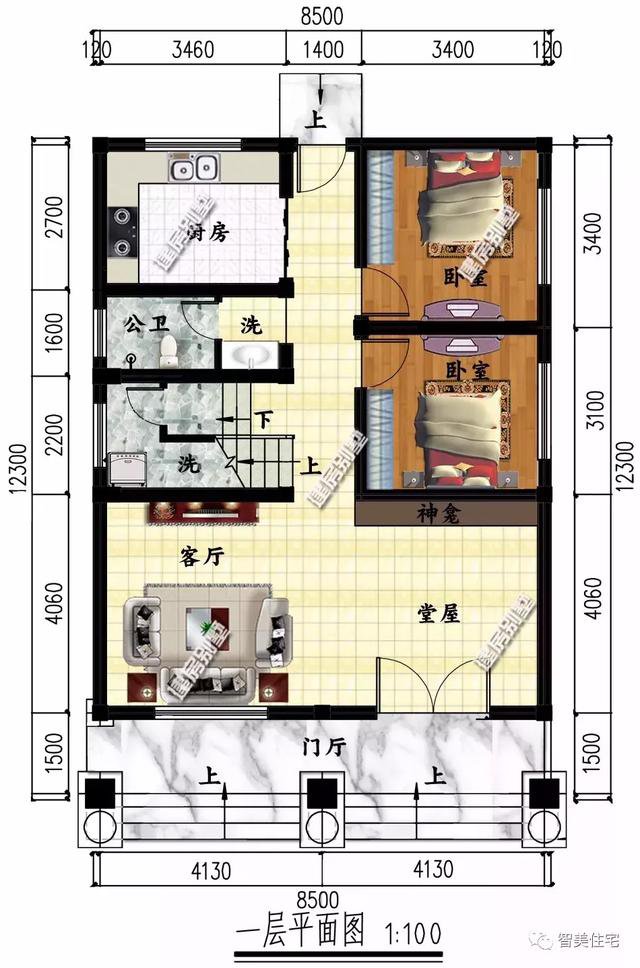 2栋外观很相似的自建房别墅，小面宽设计，20万建好