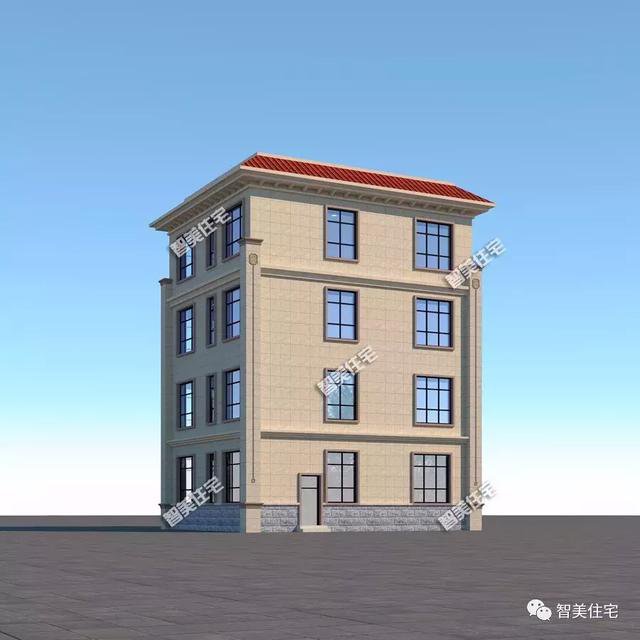 45万建四层农村别墅，内配豪华套房，平屋顶很省钱