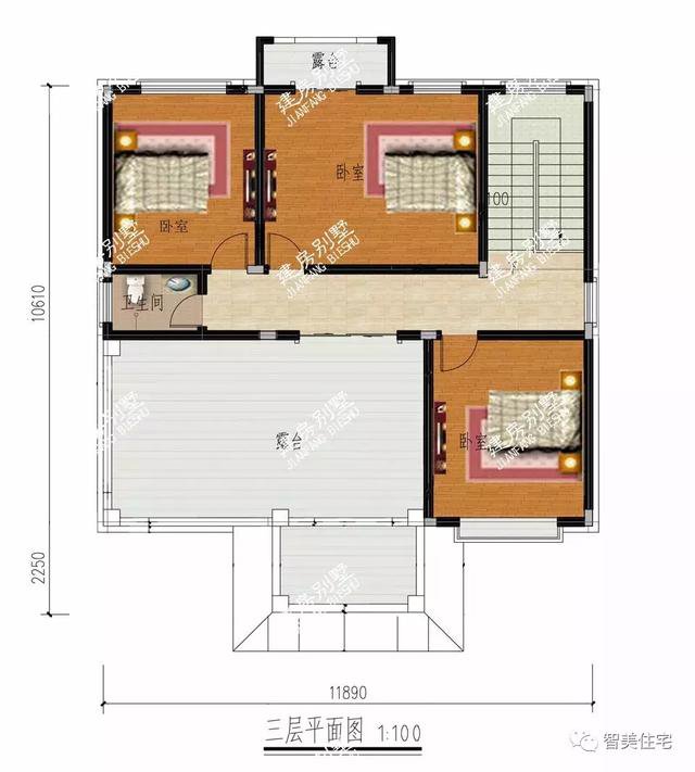 面宽11米多的别墅户型，外观漂亮布局实用，建第一栋的人过千