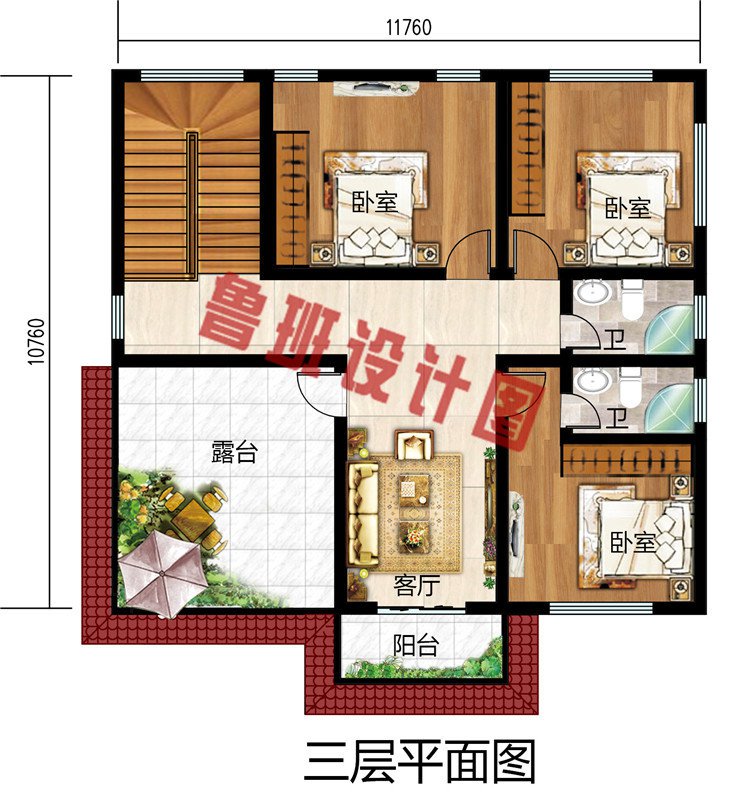 130平方米三层复式别墅自建房设计图，外观精致美观