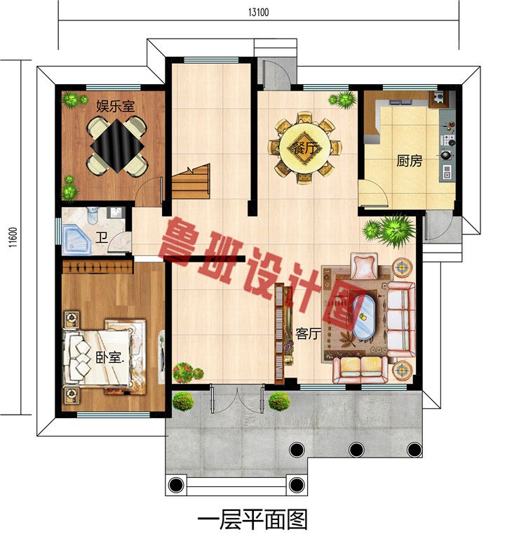 占地130平方米农村三层别墅楼房全套设计施工图效果图