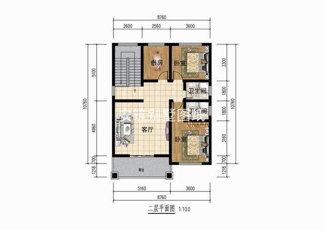 占地百平的二层新农村别墅，色彩鲜艳，连生活都是美滋滋的