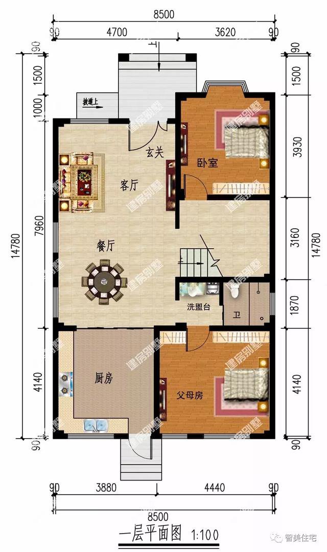 2栋面宽8米多的别墅，宅基地小的学学这样建，效果特别好