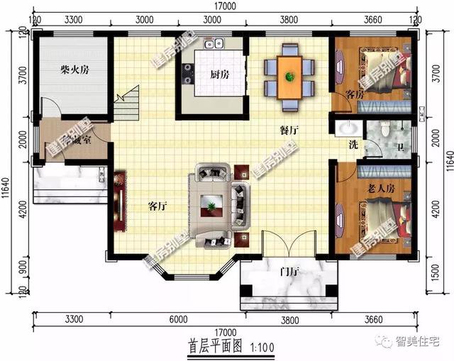 30万建新中式别墅，配多边形窗采光好，布局看了没话说