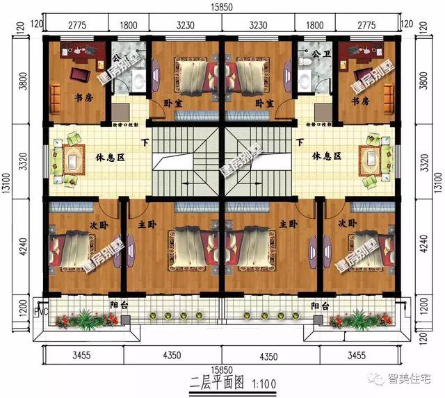 简单实用的两层双拼别墅，第一栋共堂屋，30万建很实惠