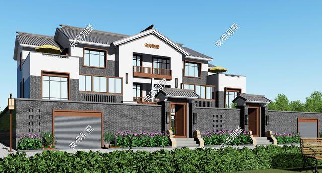 在农村这样的自建房值得点赞—中式双拼别墅，好看实用还带院子