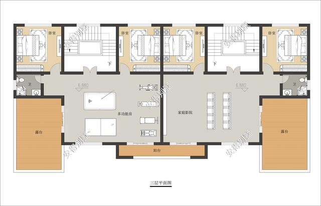 在农村这样的自建房值得点赞—中式双拼别墅，好看实用还带院子