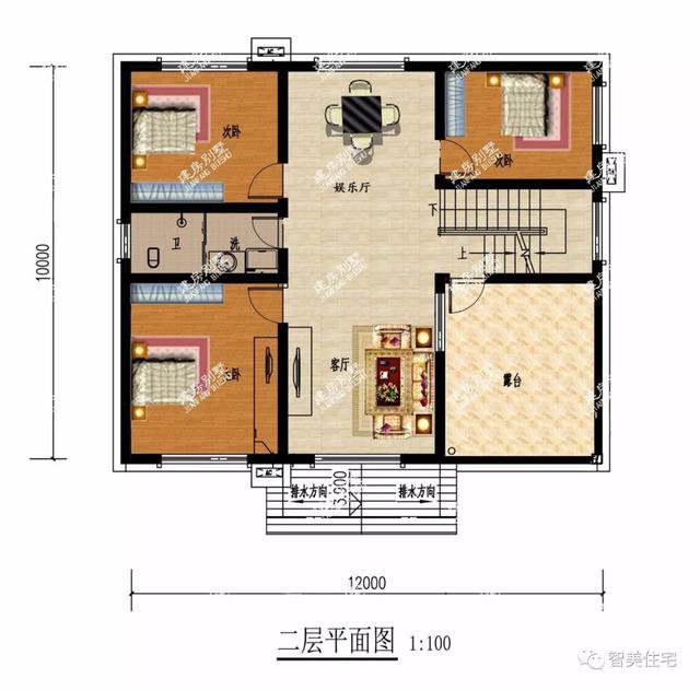 尺寸12×10米的两栋自建房，户型简单造价低，20多万够了
