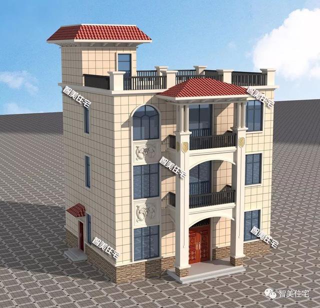 11.6×9.2米农村别墅，平屋顶大露台，一栋房可住三户