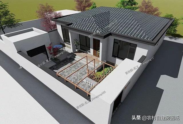 5款一层农村别墅，第1款带院子和菜园，第5款现代风最潮