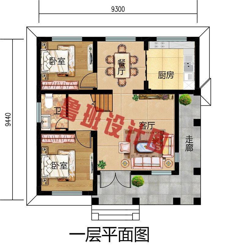 70-80平方米简约清新二层农村自建房屋设计图，绝对的经济型别墅