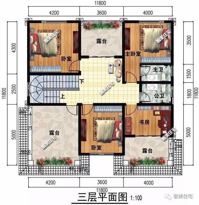 开间11-12米间的农村别墅，第一栋有八个卧室，第二栋很欧范