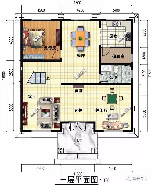 开间11-12米间的农村别墅，第一栋有八个卧室，第二栋很欧范