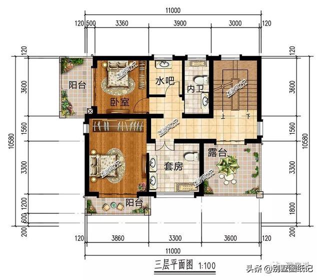 面宽11米、占地102平，36万也能把别墅建得如此高大上