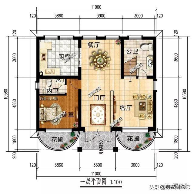 面宽11米、占地102平，36万也能把别墅建得如此高大上