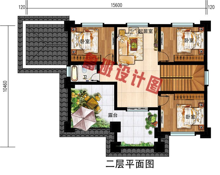 带柴火房二层自建房别墅设计图，户型紧凑实用