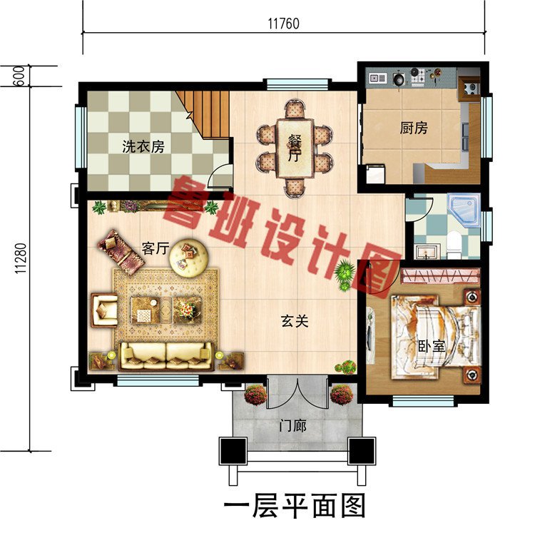 30万以内农村建房三层别墅设计图，外观端庄耐看，占地110平米。