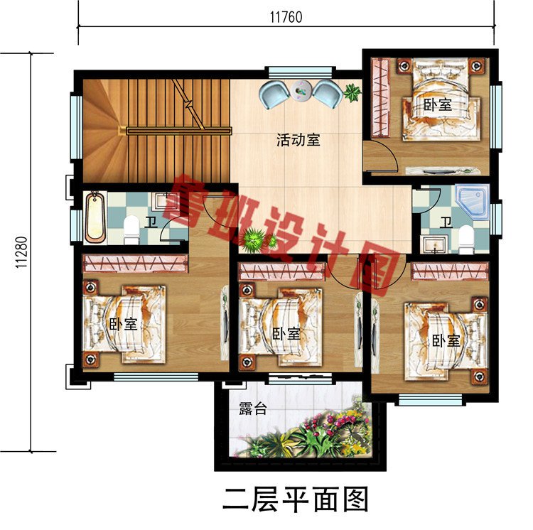 30万以内农村建房三层别墅设计图，外观端庄耐看，占地110平米。