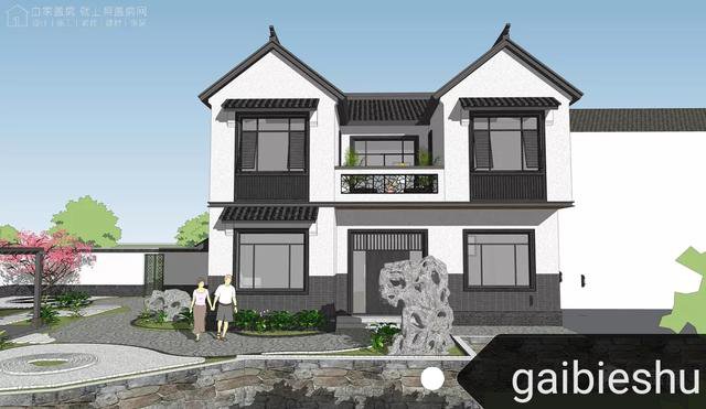 11✖10米二层中式自建房，33万建成，带露台+5室+土灶