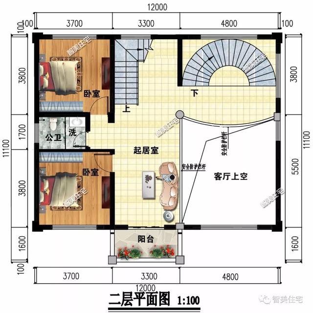 简欧式风格设计的三层别墅，侧面楼梯进出大门，这样设计很方便