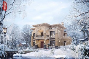 120平欧式二层别墅图片，户型布局细腻实用，适合农村建造。