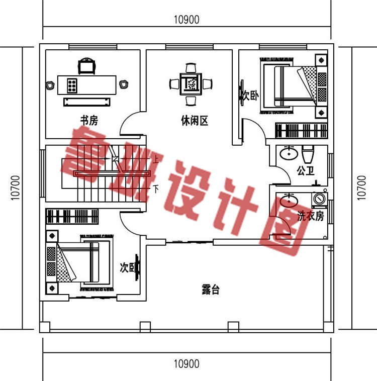 农村简单实用三层别墅设计三层户型图