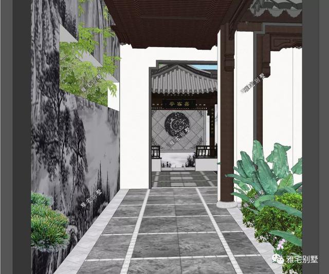 农村盖房，中式合院别墅更具独特魅力，前庭后院，连廊观景