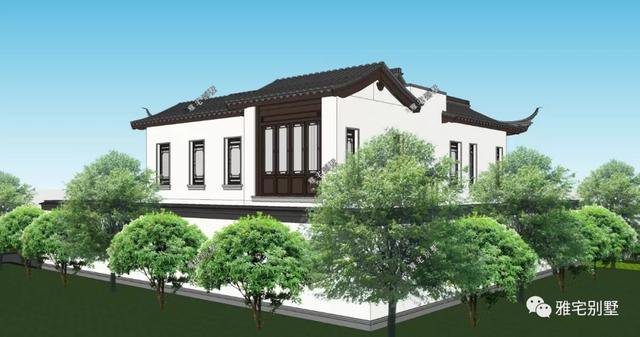 农村盖房，中式合院别墅更具独特魅力，前庭后院，连廊观景