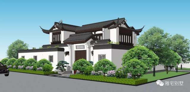 农村盖房，中式合院别墅更具独特魅力，前庭后院，连廊观景