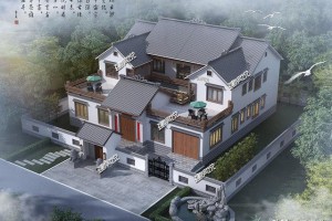 中式四合院别墅设计案例，衣锦还乡建栋属于自己的房子。