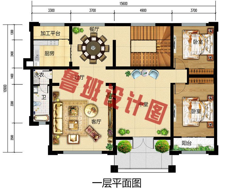 160平二层中式现代别墅设计图纸，户型四面采光